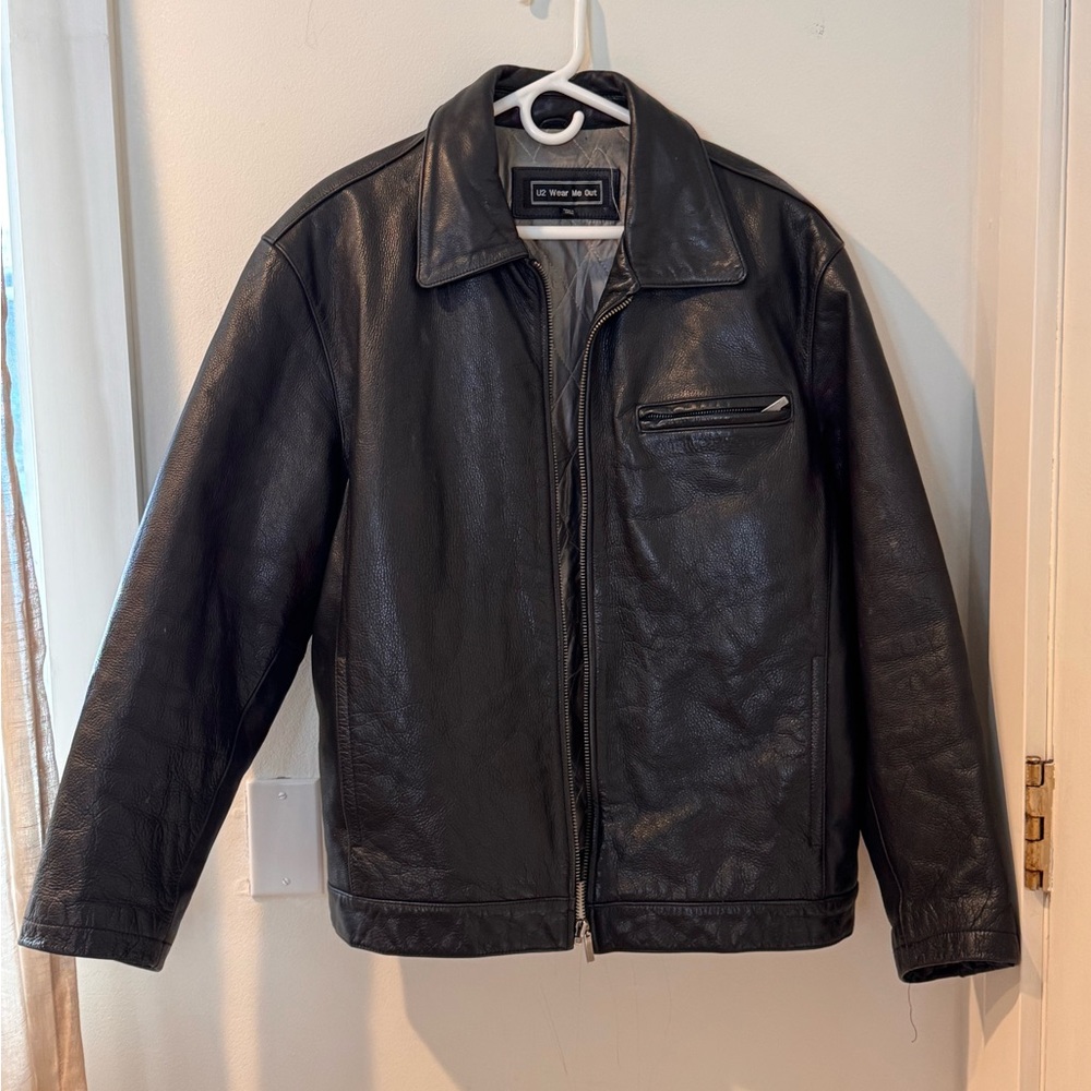 U2 wear me out leather bomber jacket men’s